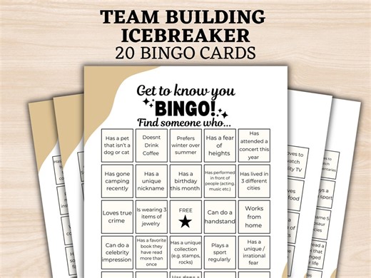 Ice Breaker Bingo, Team Building Game, Office Party Activity, Get to Know You Printable - Etsy