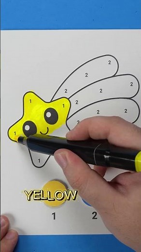 Learn Colors by Number | Yellow and Blue Coloring