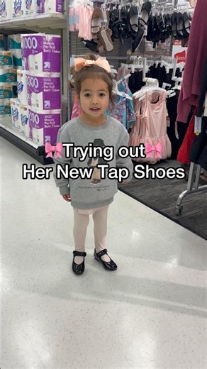 Trying out her new Tap shoes at Target🎯🎀💖