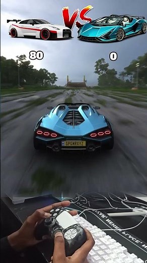 🚀 NISSAN GT R R35 BLACK EDITION 🆚 LAMBORGHINI SIAN 💥 INSANE AIRTIME JUMP! 😱🔥 #shorts