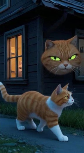 SCARY House ! AI Cat animation😱🐾#viral #catanimation