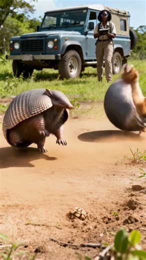 Armadillo vs Jackal Mid Air Clash Sparks Observed! 🐺🦡