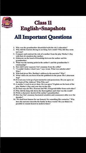 Most Expected Questions Class 11 English | Complete Guide Hornbill & Snapshots