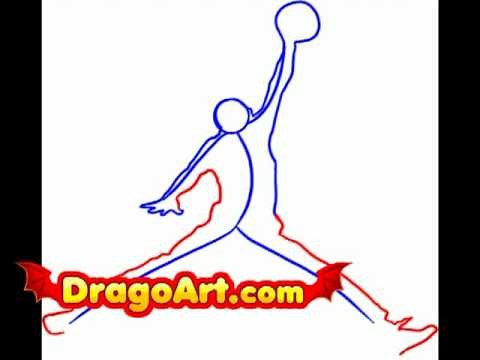 How to draw Michael Jordan logo, step by step