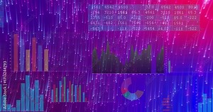 Superimposing data table over streaks initiating charts sliding transforming visualizing analytics