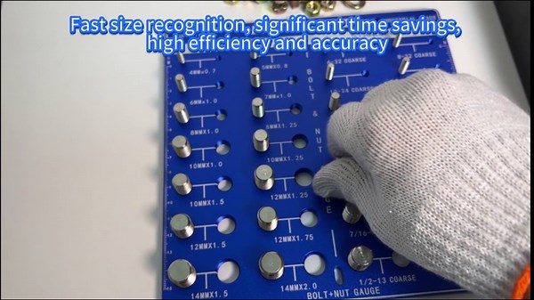 Thread Checker, 28 Bolt and Nut Identifiers, Bolt Sizes and Thread Gauges, Square Design Gift Box Packaging, 14 Metric and 14 Standard Thread Sizes and Thread Gauges