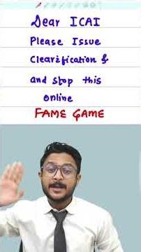 DEAR ICAI PLEASE STOP THIS FAME GAME I PLEASE DON'T PLAY WITH EMOTIONS FOR SAME FAME ICA AMIT SHARMA