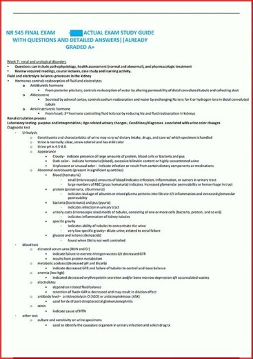 Nr 545 Final Exam Actual Exam Study Guide With Questions And video