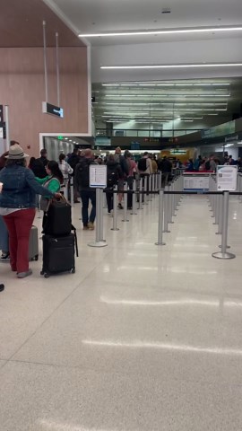 Raw: Security line at SEA airport