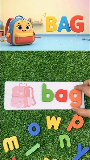 Learn to Spell BAG | Learn ABC | First Day of School Song #cocomelon #toddlerlearning #shorts