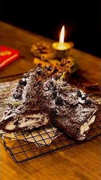 Bûche de Noël (Yule Log)🍰 🍫❄️ #food #chocolatecake #holidayrecipes