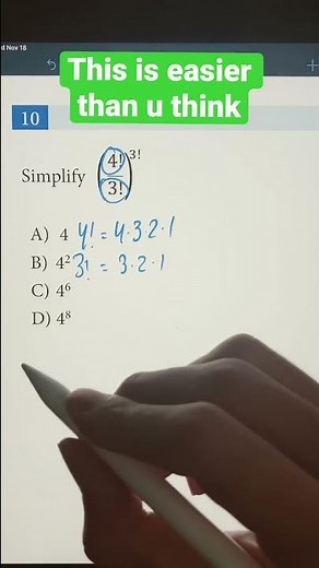 Factorials & Fractions Algebra Math Problem | JusticeTheTutor SAT & ACT Prep #shorts #math #maths