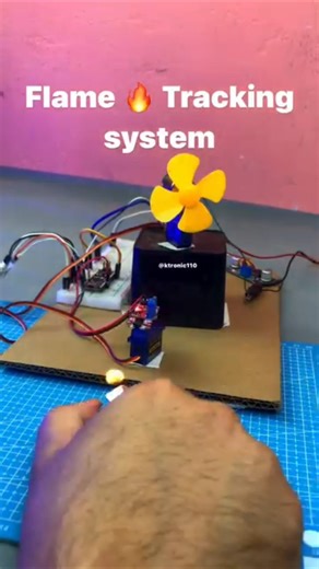 Fire detected 🔥System activated 🤖Automation at its peak ⚙️#FlameTracking#ArduinoProject#Robotics