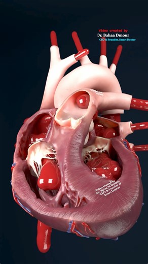 Smart Doctor on Instagram: "The Gates of the Heart | 4 Valves in Motion 🫀 - - In this 3D animation, we go inside the left side of the human heart and follow oxygenated blood coming back from the lungs. The red blood enters the left atrium through the pulmonary veins, then passes through the mitral valve into the left ventricle. When the ventricle contracts, the aortic valve opens and the blood is powerfully ejected into the aorta, sending oxygen to the entire body. The valves act like one-way d