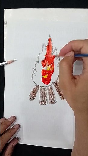 How To Draw Fire with colors combination. beginner idea drawing for kids
