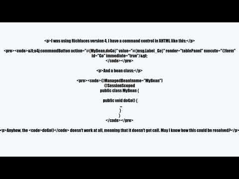 How to link JSF command control to JAVA function?