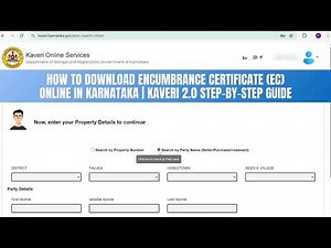 How to Download Encumbrance Certificate (EC) Online in Karnataka | Kaveri 2.0 Step-by-Step Guide