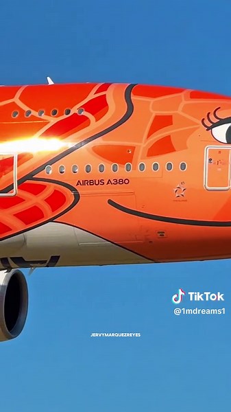 Avistamiento del Airbus A380 con diseño Orange Turtle