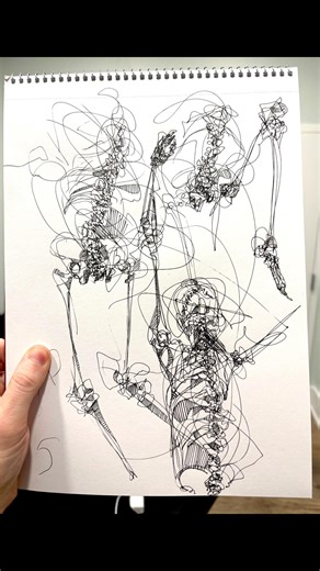 A singular line then quick cuts fast #anatomyart #linedrawing #chiropractic #massagetherapy #physio