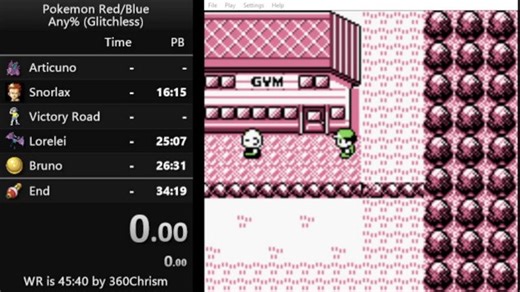 Pokemon Red speedrun (start with all badges and key items)