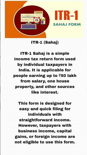 ITR-1 (Sahaj): Simple Income Tax Return Form for Individuals in India Explained Clearly