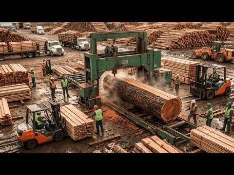 Cómo se fabrica la madera para muebles de lujo a partir de troncos sin procesar PROCESO COMPLETO