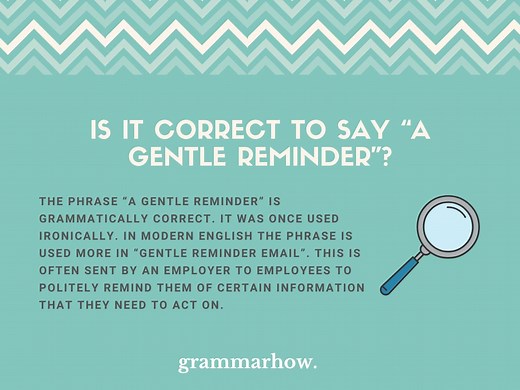 Is It Correct to Say “A Gentle Reminder”?