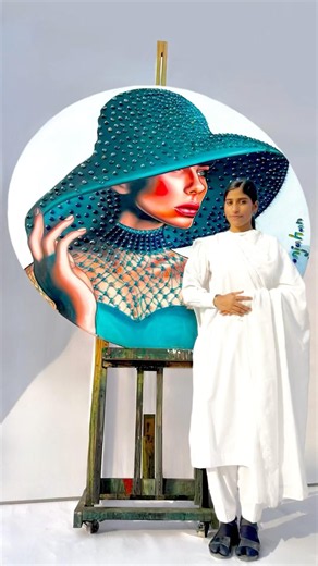 A Lovely painting with Blue Stones 💙 #noorjahanartist #art #viral #painting