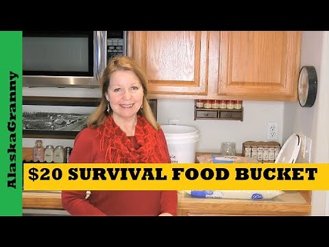 20 Dollar Survival Food Bucket DIY 30 Days of Food For Prepper Pantry