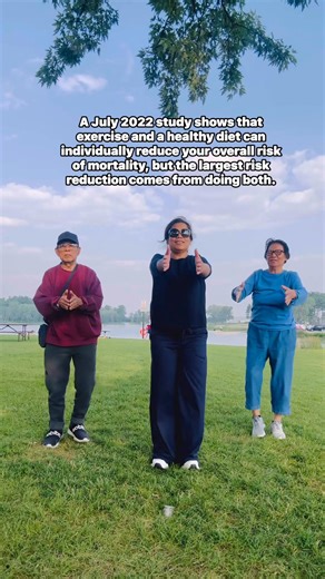 A healthy diet can’t counter the effects of a sedentary lifestyle, the same as regular exercise can’t offset poor eating habits. “Adhering to both quality diet and sufficient physical activity is important for optimally reducing the risk of mortality from all causes, [cardiovascular disease] CVD, and [adiposity-related] PDAR cancers,” -BJSM,2022- | Doc H.