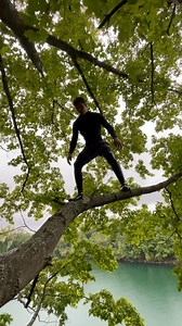 Double backflip out of a tree 😯🌳 #cliffjumping | Tyler Ferullo