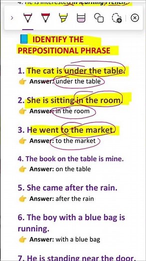 Identify Prepositional Phrase: