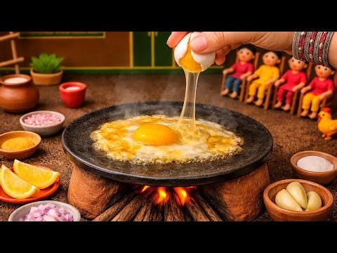 Egg + Mini + Omelette | Tiny Egg Omelette 😍 Miniature Cooking | Satisfying Video |Mini Food Recipe