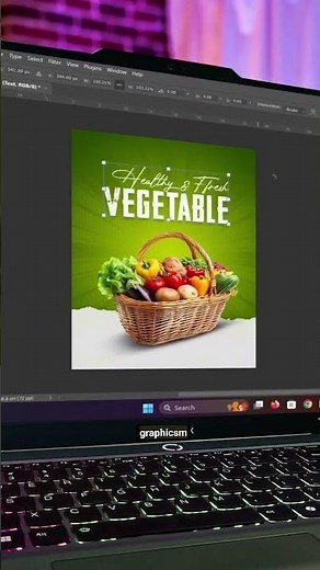 Turn Vegetables into a Cinematic Ad 🤯🥕 (Photoshop)#Photoshop#FoodDesign#DesignShorts#Shorts