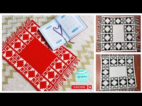 How To Crochet Mosaic (Multiple of 23) - Cara Merajut Sajadah Muka, Sajadah Kecil - Small Prayer Mat