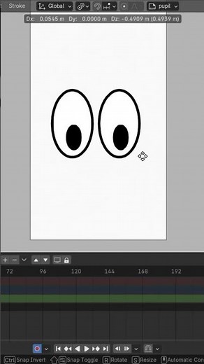 How to Animate 2d Eyes in blender #blender #2danimation #shorts #tutorial