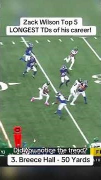 Top 5 Longest Touchdowns of His Career 🤯 (Zack Wilson)