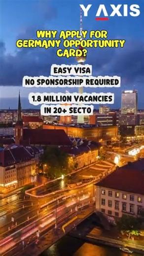 Why the Germany Opportunity Card Is a Game-Changer for Indians in 2025 🇩🇪🚀 Want to work in Germany without a job offer? The Germany Opportunity Card (Chancenkarte) lets skilled professionals enter Germany, search for jobs, and build a long-term future through a points-based system. With high demand across IT, engineering, healthcare, and skilled trades, 2025 is the right time to plan your move. 👉 https://www.y-axis.com/visa/work/germany/opportunity-card/ Thinking Germany? This could be your 