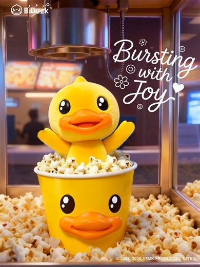 B.Duck on Instagram: "一Duck口🍿甜滋滋YA～ 🍰 鴨鴨食記be like 🥧 蛋撻酥皮嘎滋脆 🍬 糖果一抿就化～ 🍿 再鑽進爆米花桶 🥳 來一Duck口 超快樂YA～ Bursting with joy 🍿 sweet and happy vibes～ 🍰 B.Duck’s snack moments are just like… 🥧 A crispy egg tart bite that goes crunch 🍬 Candy that melts in one bite 🍿 Diving right into a bucket of popcorn 🥳 Pure happiness, all day long～ #BDuck #BDuckHK #MakeAPlayfulWorld #BePlayful #BDuck20thAnniversary #cute"