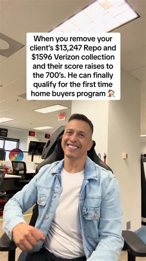 103K views · 238 reactions | When you remove your client's $13,247 repo & $1596 Verizon collection & their score raises to the 700s. He can finally qualify for the first-time home buyers program #raisemycreditscore #improvecreditscore #creditrepair #viral #fixmycredit #fypシ゚ #work #help #viralvideo #office #financialfreedom #creditscorematters #removecollections #credit #credito #latepayments #repo #fyp | MSI Credit Solutions | Facebook