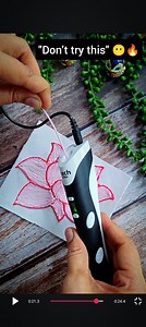 Don't try this pen 😶 Because once you do… you’re gonna get addicted🎨✨ I actually bought this for my son… but couldn’t stop myself from trying it too 😄 It was my first time using it and I must say, it’s so much fun and super creative💫 I made a lotus-shaped coaster and now I have so many more ideas lined up🧑‍🎨 Just insert the filament wire, switch it on, and start drawing , you can make both 2D and 3D designs 🙌 If you’d like to try this unique pen, comment “PEN” below and I’ll send you the 