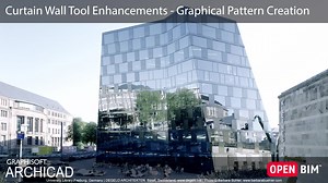 This video presents the new Graphical Pattern Creation capabilities of the Curtain Wall Tool in ARCHICAD 22. With these new Graphical Pattern Creation methods ARCHICAD provides architects the means to create Curtain Walls not previously possible. More information: http://graphisoft.com/archicad Free ARCHICAD Download: http://www.graphisoft.com/downloads/ Follow us: https://www.youtube.com/user/Archicad https://www.facebook.com/archicad https://www.instagram.com/graphisoft/ https://twitter.com/ar