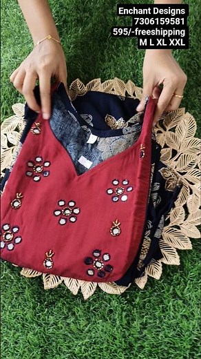 ED 232 Rayon handwork kurti 595/-#trending #kurtisstyle #latest #budgetfriendly #freeshipping