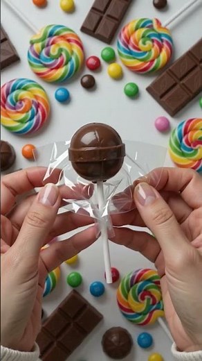 Candy Island ASMR 🏝️🍭 | Giant Chocolate Lollipop Unwrapping & Rainbow Candy Paradise 4K #shorts