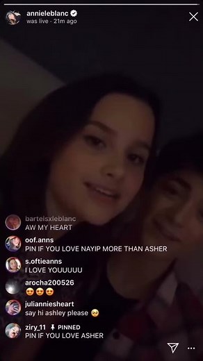 asher angel KISSING annie leblanc on LIVE
