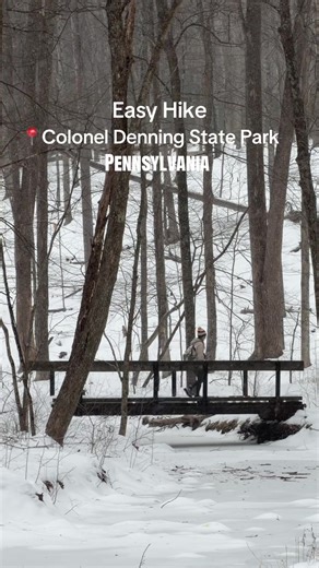 If the more challenging Flat Rock trail isn’t for you, try the Doubling Gap Nature Trail at Colonel Denning State Park. It’s a 1.5 mile loop with some fun bridges and boardwalks. This snowy hike was extra peaceful. ☺️ #coloneldenning #founditincv