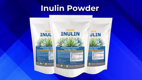 Organic Inulin Powder (48oz/3 lbs) Gentle Agave Prebiotic Soluble Fiber Supplement for Digestive Support, Gut Health, Vegan Baking, Smoothies & Drinks