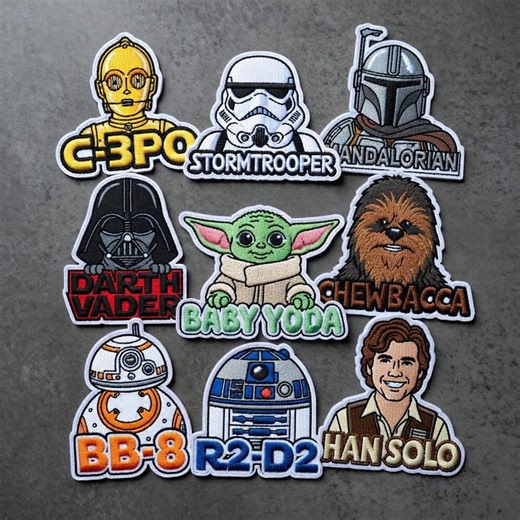 Custom Name Star Wars Embroidery Patch, Baby Yoda Darth Vader Luke Iron on Patch, Star Wars Kids Backpack Patch: Sew/iron On/hook & Loop - Etsy