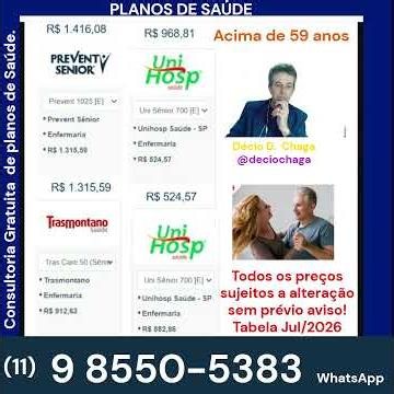 Plano de Saude Senior tabela de preços acima de 59 anos 2026