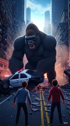 Giant Gorilla Attacks the City 🦍💥 | viral cartoon story | Cartoon Story | #cartoon ,#shortvideo